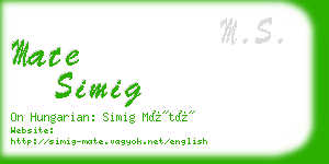 mate simig business card